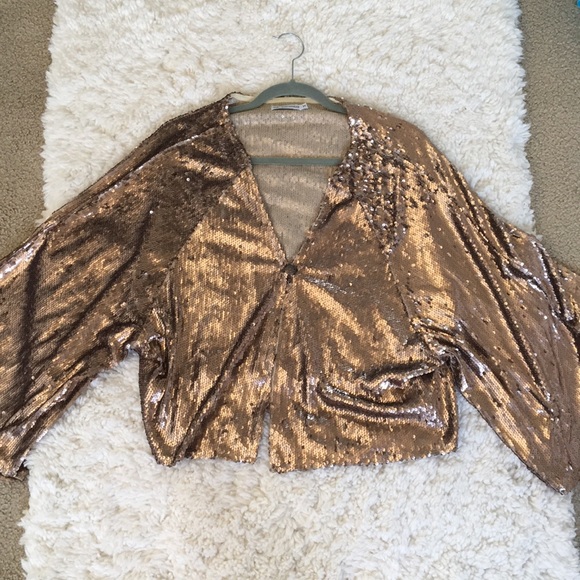 toby heart ginger Jackets & Blazers - Rose gold sequin jacket